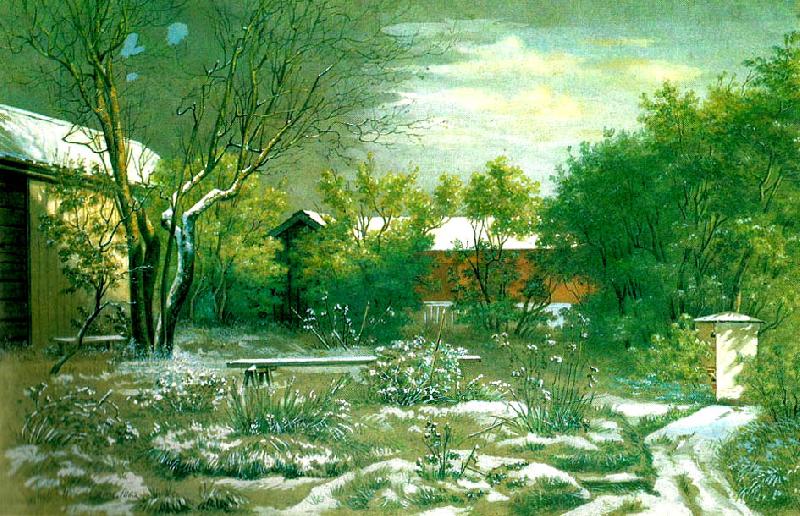 broderna von wrights liljenstrandska husets tradgard i november china oil painting image